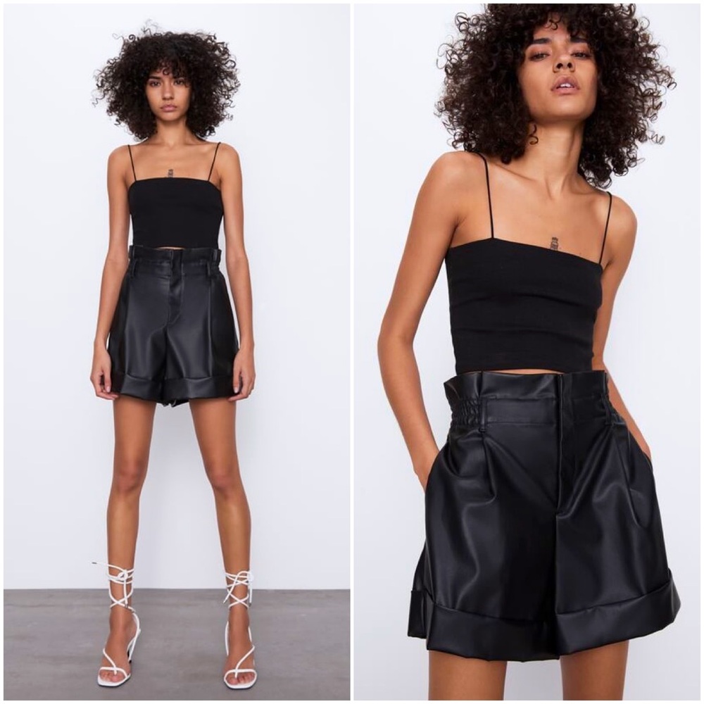 NWT ZARA Waxed Effect Shorts